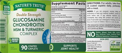 Double Strength Glucosamine Chondroitin MSM & Turmeric Complex label