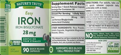 Easy Iron 28 mg label
