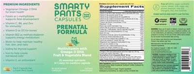 Prenatal Formula label
