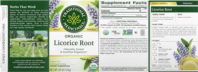 Organic Licorice Root label