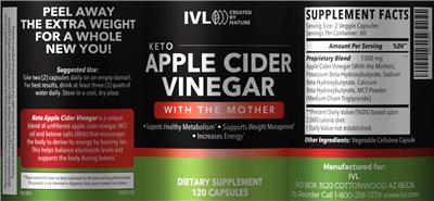 Keto Apple Cider Vinegar label