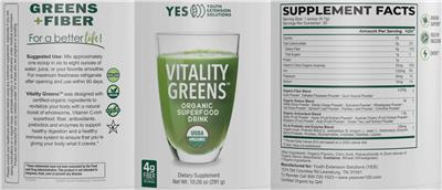 Vitality Greens label