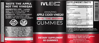 Amazing Apple Cider Vinegar Gummies label