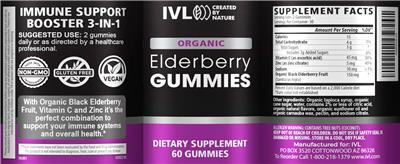Elderberry Gummies label