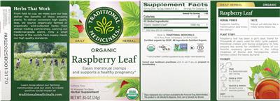 Organic Raspberry Leaf label