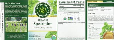 Organic Spearmint label