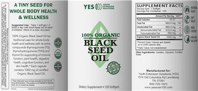 Organic Black Seed Oil label