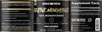 Creatine Monohydrate Unflavored label