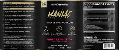 Maniac Fruit Explosion label