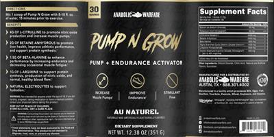 Pump N Grow Au Naturel label