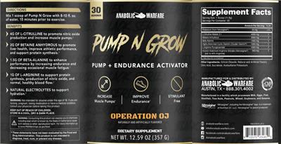 Pump N Grow Operation OJ label