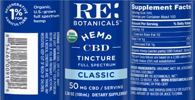 Hemp CBD Tincture Classic 50 mg label