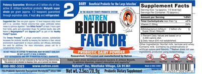 Bifido Factor label
