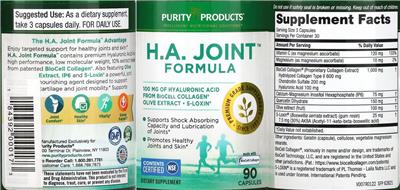 H.A. Joint Formula label