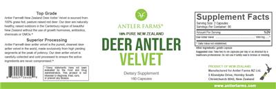 Deer Antler Velvet label
