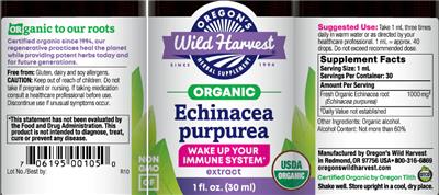 Organic Echinacea Purpurea Extract label