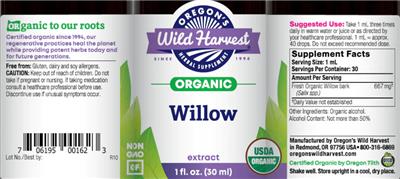 Willow Extract label