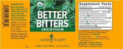 Better Bitters Absinthium label