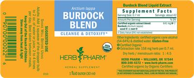 Burdock Blend label