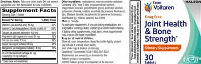 Joint Health & Bone Strength label