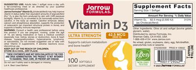 Vitamin D3 62.5 mcg 2500 IU label