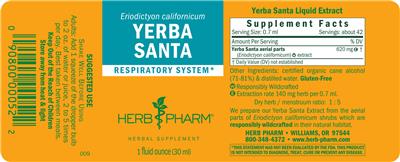Yerba Santa label