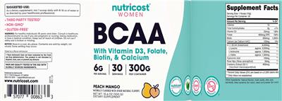BCAA 6 g Peach Mango label