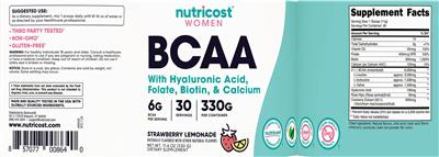 BCAA 6 g Strawberry Lemonade label
