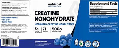 Creatine Monohydrate 5 g Blue Raspberry label