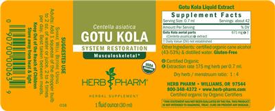 Gotu Kola label