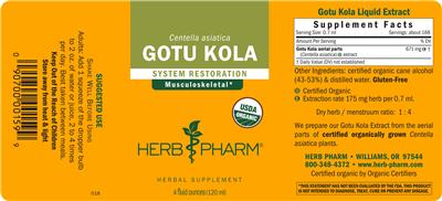 Gotu Kola label