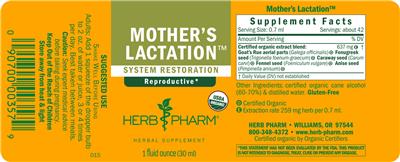 Mother's Lactation label