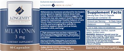 Melatonin 3 mg label