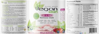 VeganSmart All-In-One Nutritional Shake Wild Berries label