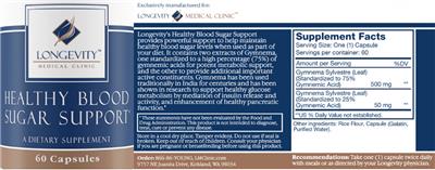 Healthy Blood Sugar Support label