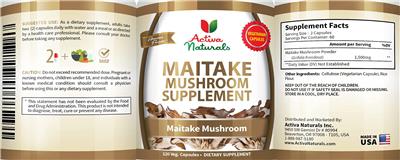 Maitake Mushroom Supplement label