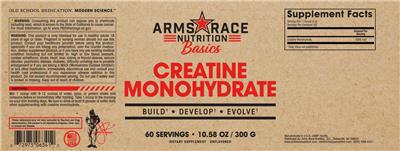 Creatine Monohydrate Unflavored label