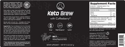 Keto Brew Amazing Cappuccino Flavor label