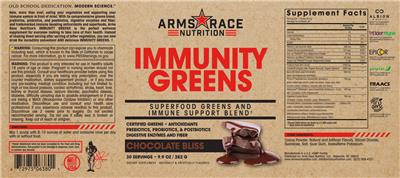 Immunity Greens Chocolate Bliss label