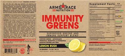 Immunity Greens Lemon Rush label