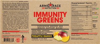Immunity Greens Pineapple Mango label