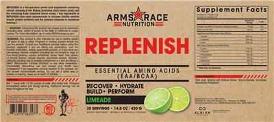 Replenish Limeade label
