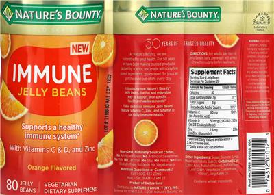 Immune Jelly Beans Orange Flavored label