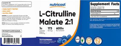 L-Citrulline Malate 2:1 3 g Blue Raspberry label