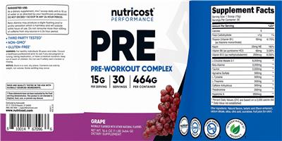 PRE Pre-Workout Complex Grape label