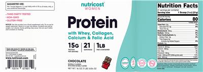 Protein 15 g Chocolate label