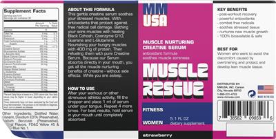 Muscle Rescue Strawberry label