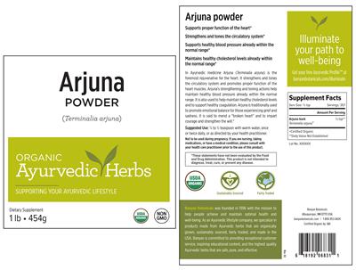 Arjuna Powder label