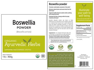 Boswellia Powder label