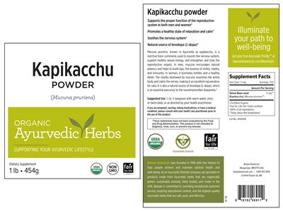 Kapikacchu Powder label